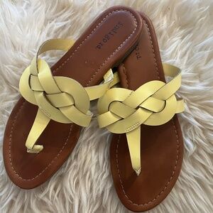 Indigo Rd. Braided Chartreuse Summer Sandals, size 7